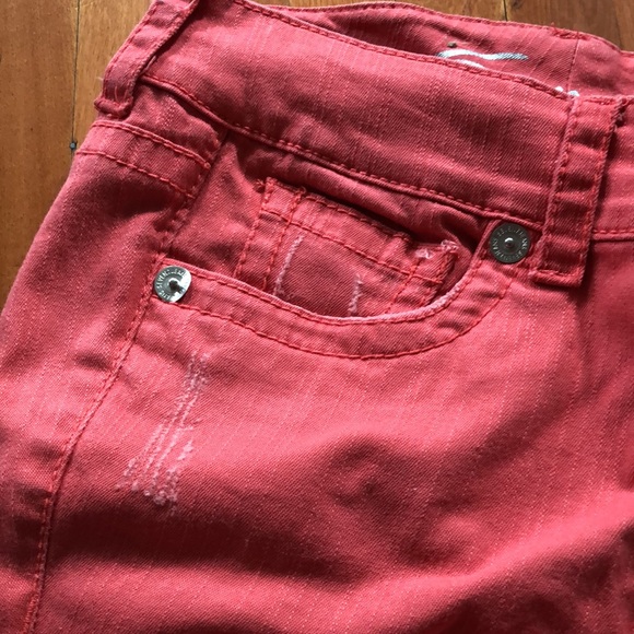 Coral midrise crop jeans distressed - Picture 2 of 4